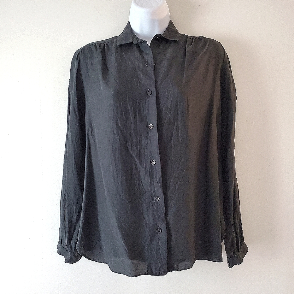 VNTG Black Silk Shirt
